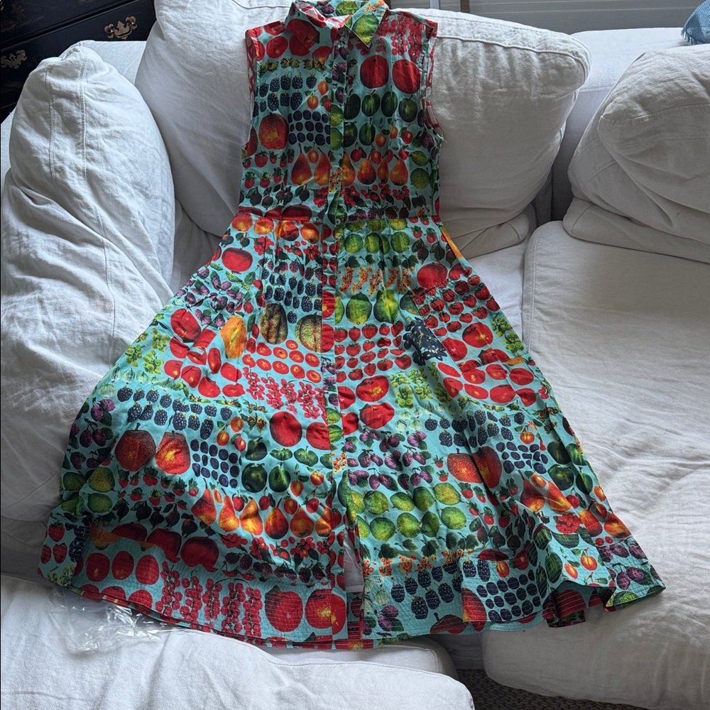 Dizzy Lizzie Vibrant Fruit Print Midi Dress* never worn